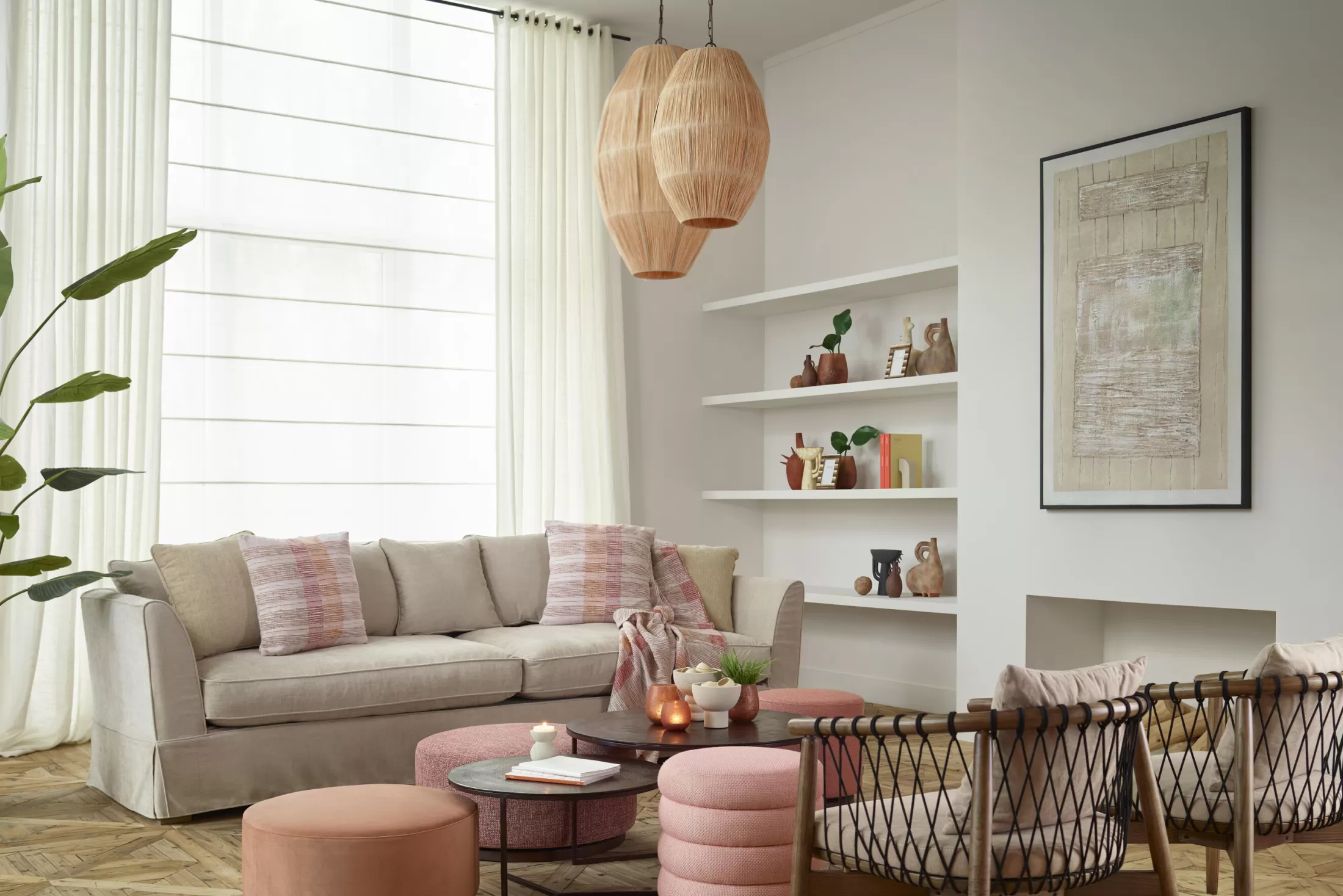 Flamant Verlichting | Aimee, Hanglamp, Raffia En Ijzer, L