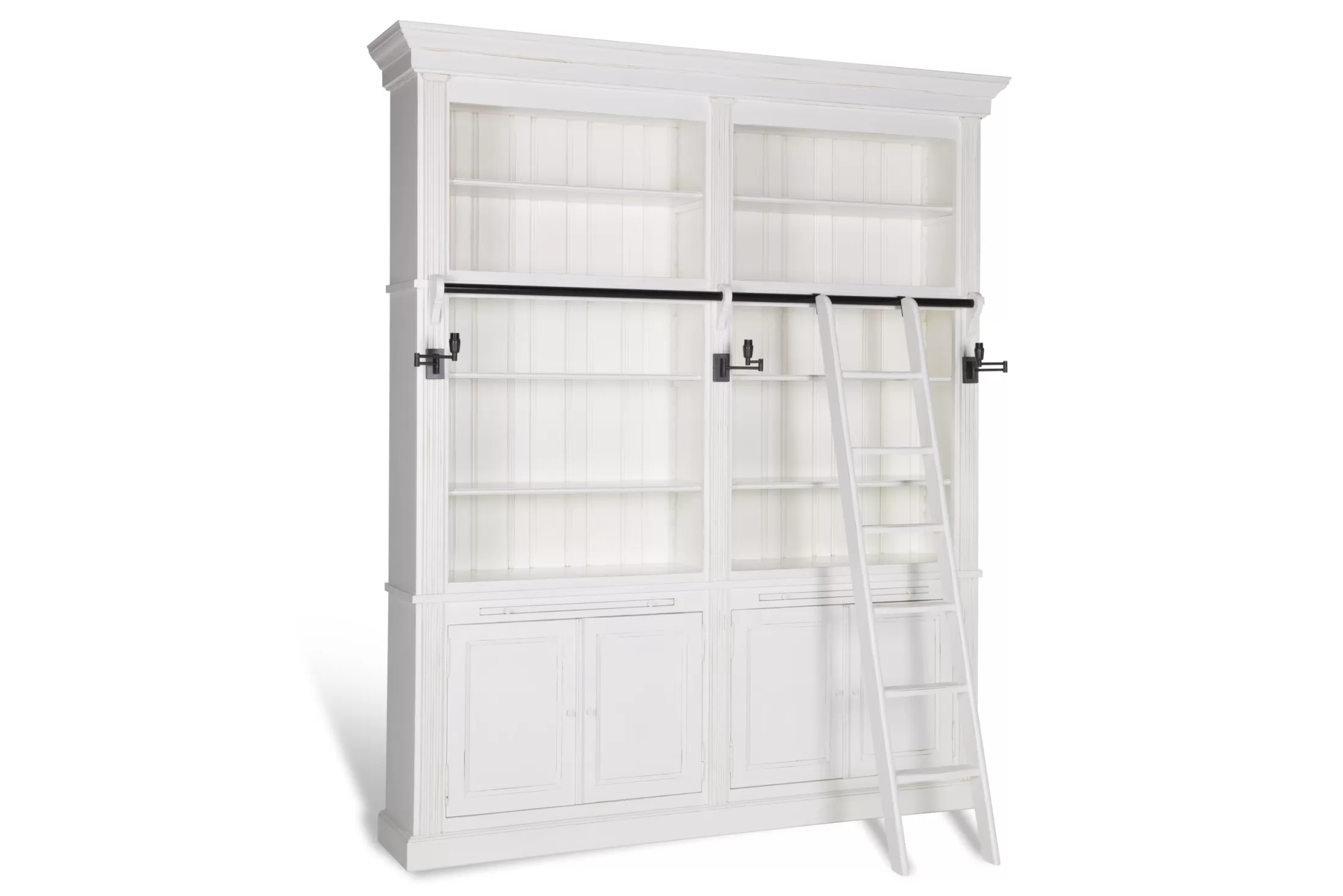 Flamant Kasten | Balmore, Boekenkast, Wit, 2-Delig, Met Ladder