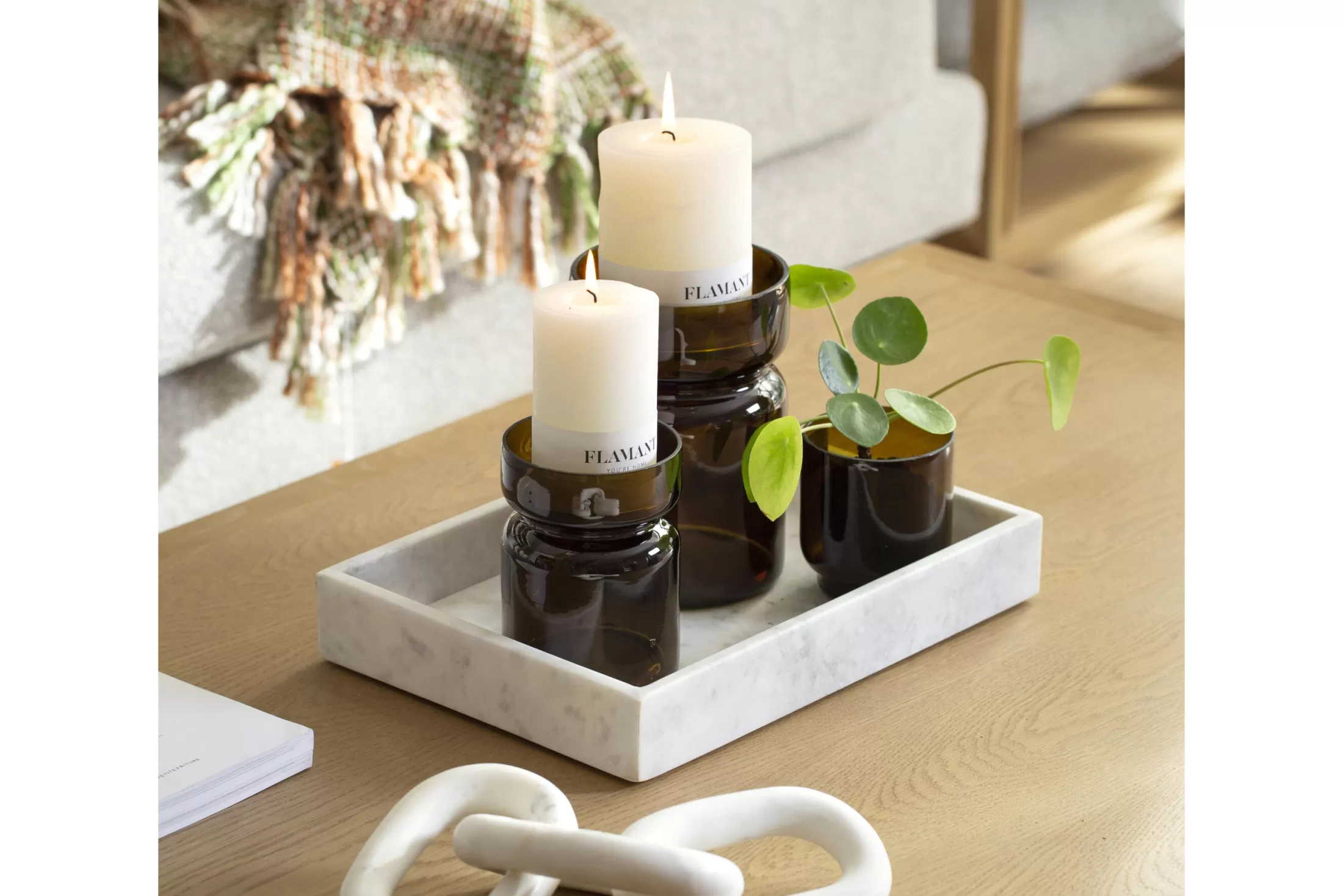 Flamant Decoratie | Berami, Kandelaar, Glas, Bruin, S