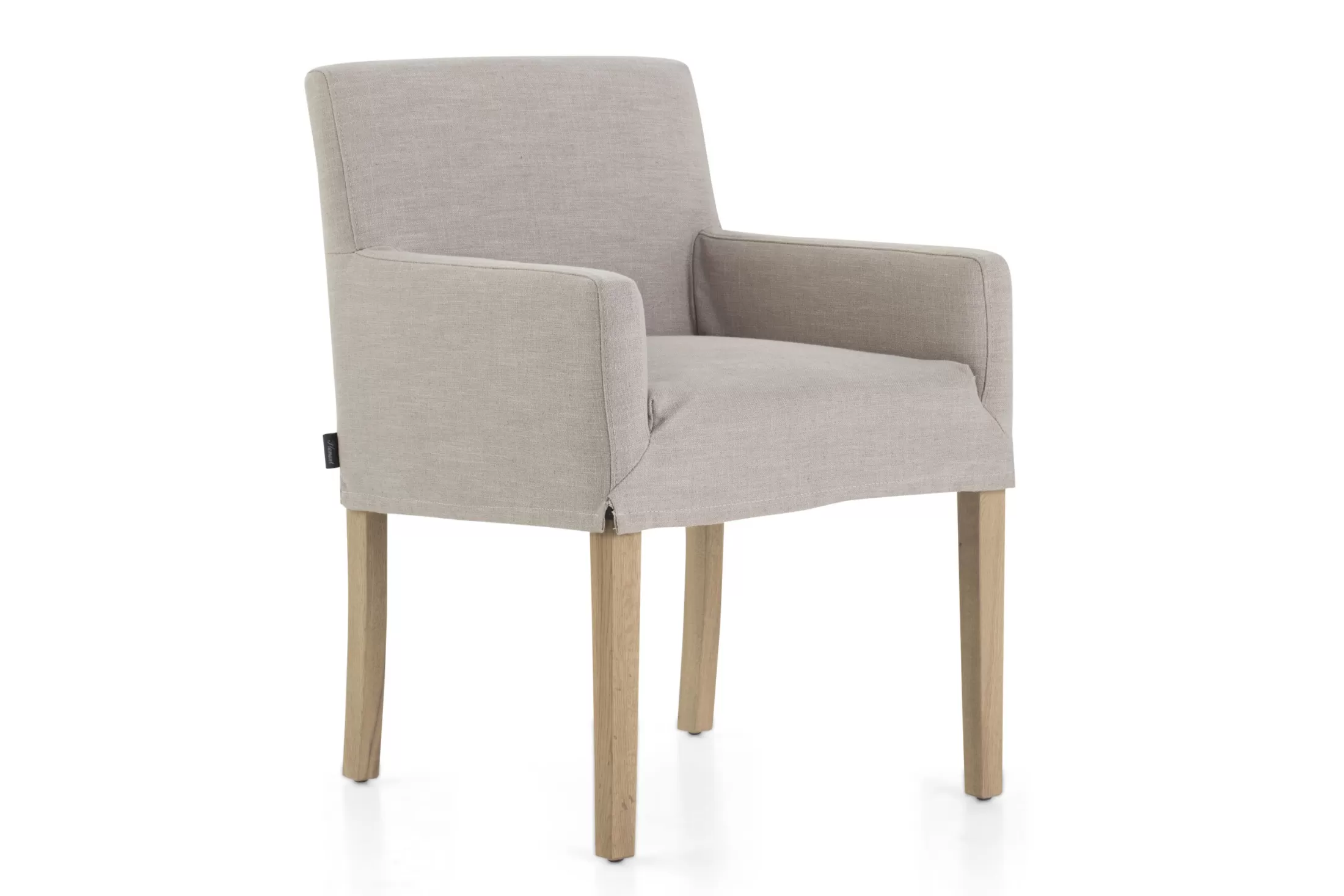 Flamant Stoelen | Billy, Fauteuil, Berken, Gebroken Wit Linnen