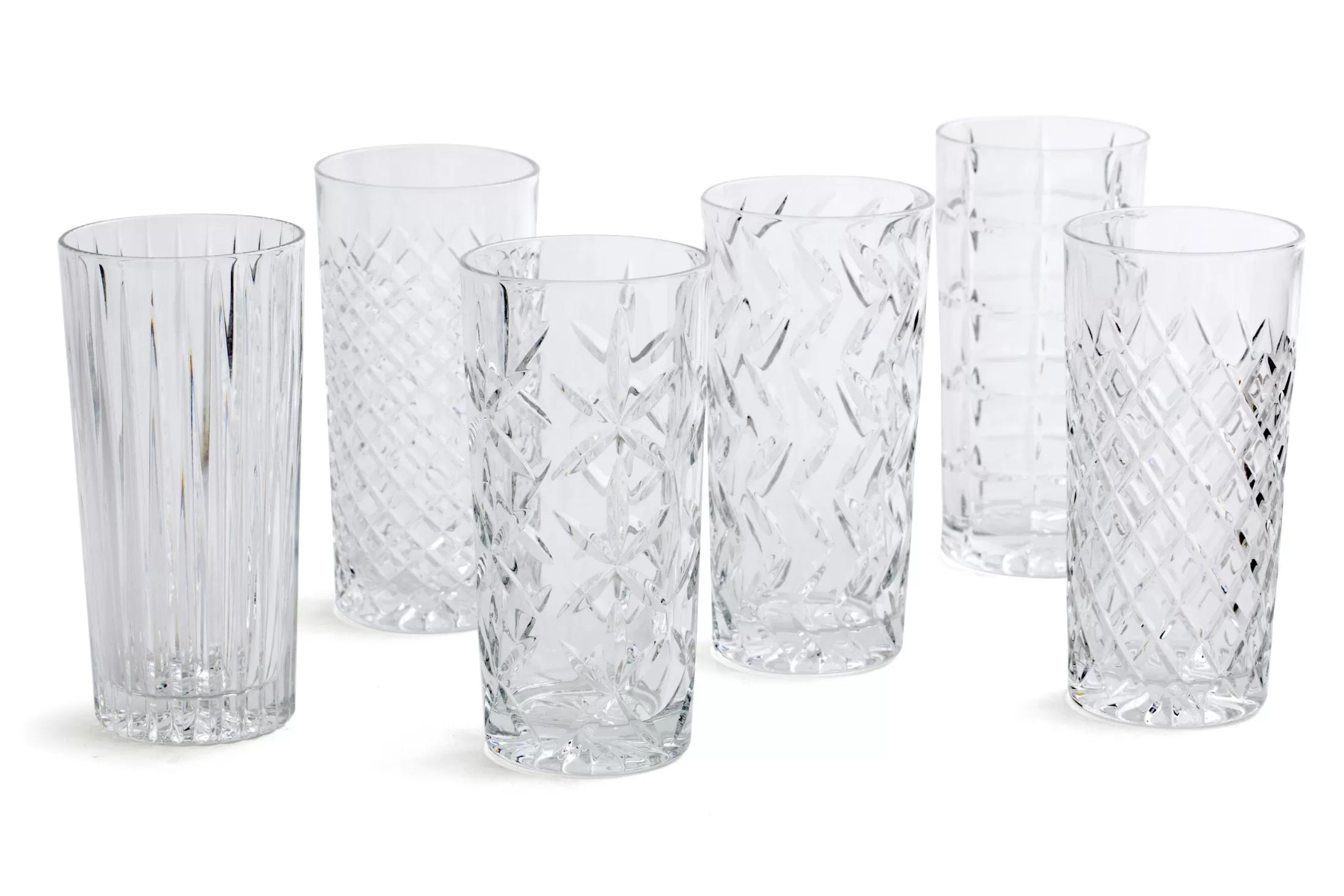 Flamant Bril | Bogart, Hoog Glas, Handgeslepen, Set Van 6