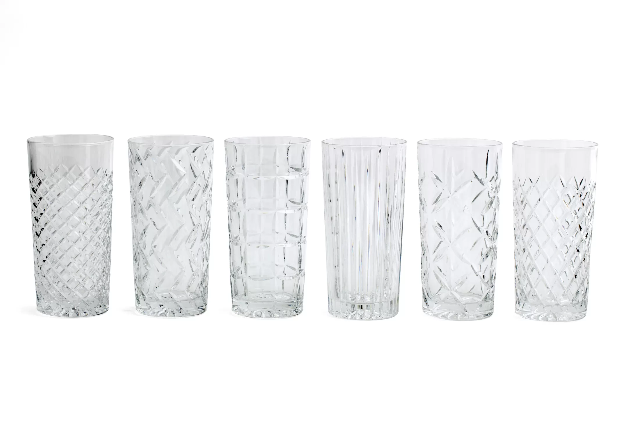 Flamant Bril | Bogart, Hoog Glas, Handgeslepen, Set Van 6