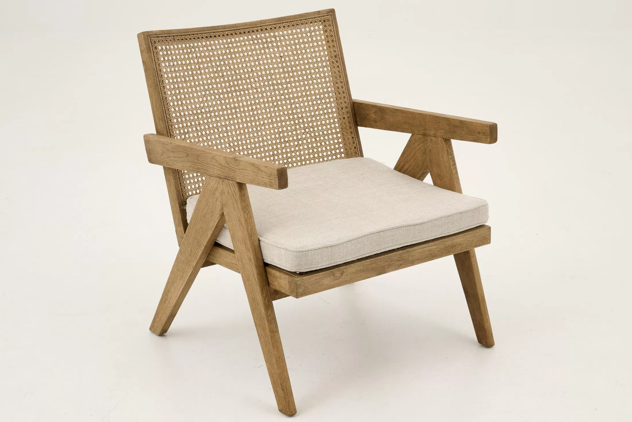 Flamant Banken | Bruno, Fauteuil, Eiken, Riet, Met Kussen