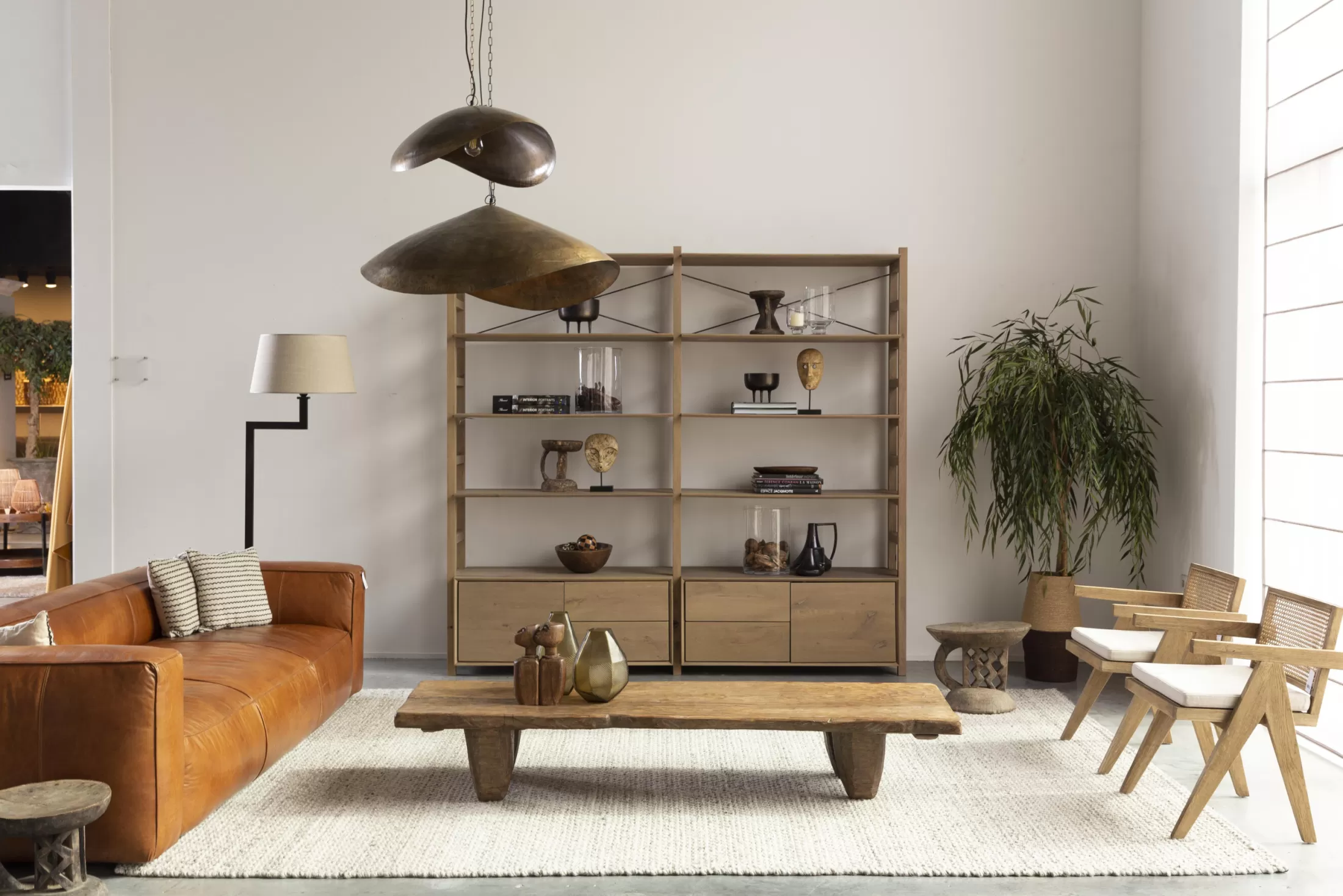 Flamant Stoelen | Bruno, Fauteuil, Eiken, Riet, Met Kussen