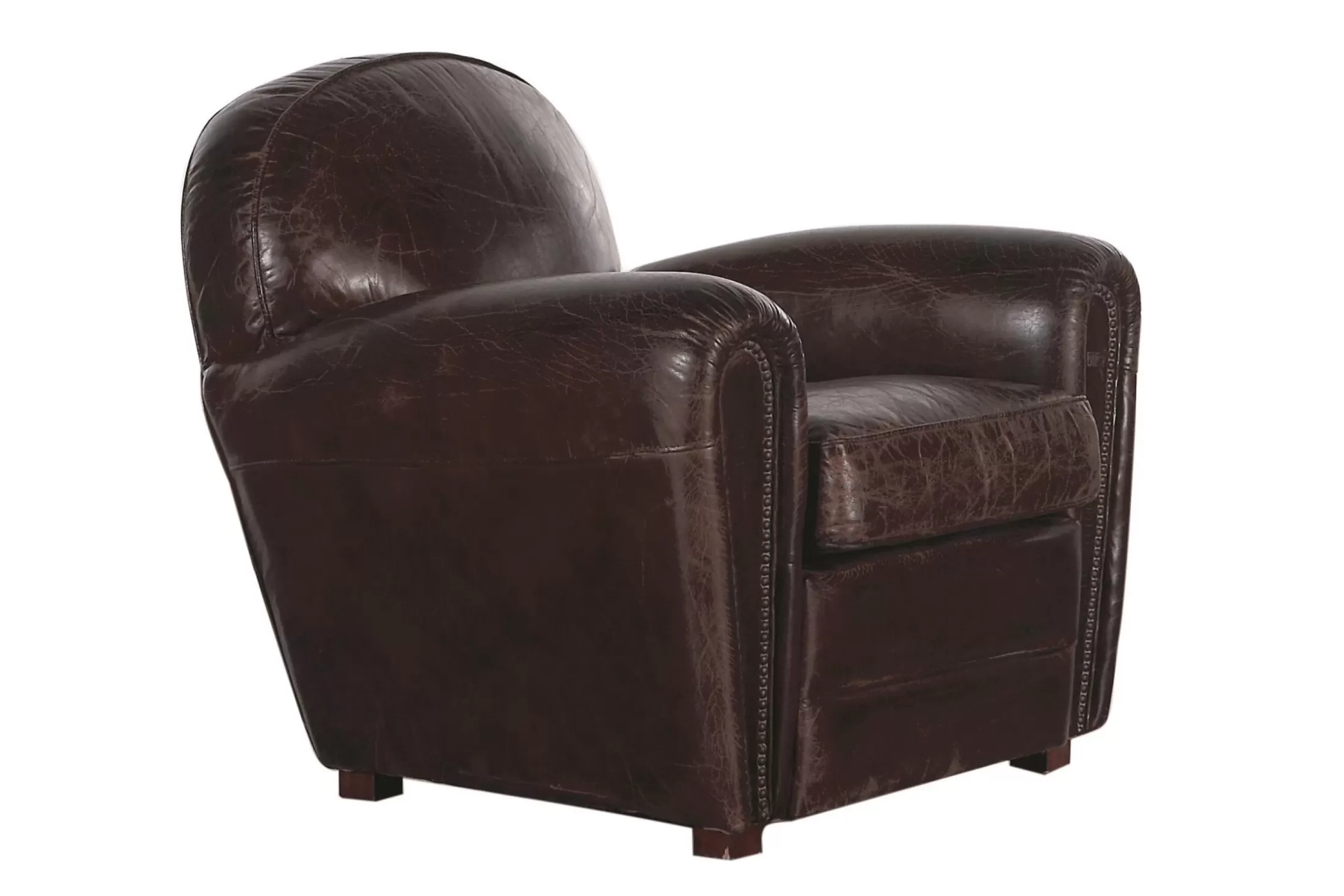 Flamant Banken | Burnham, Club Fauteuil, Donkerbruin, Leer