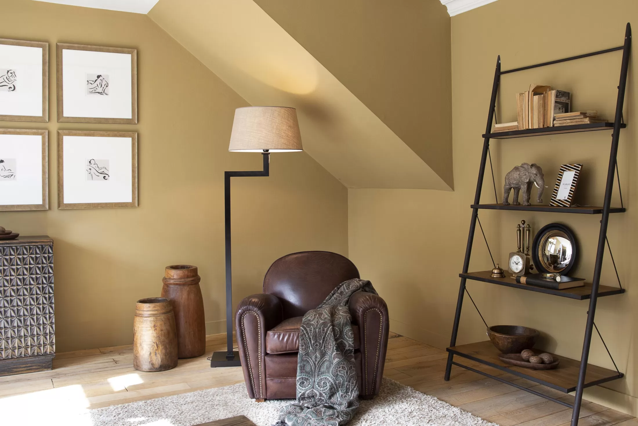 Flamant Banken | Burnham, Club Fauteuil, Donkerbruin, Leer