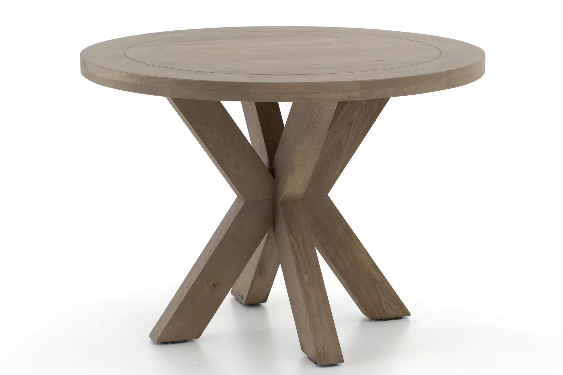 Flamant Eettafels | Forino, Eettafel, Verweerd Eiken, Rond, 110 Cm