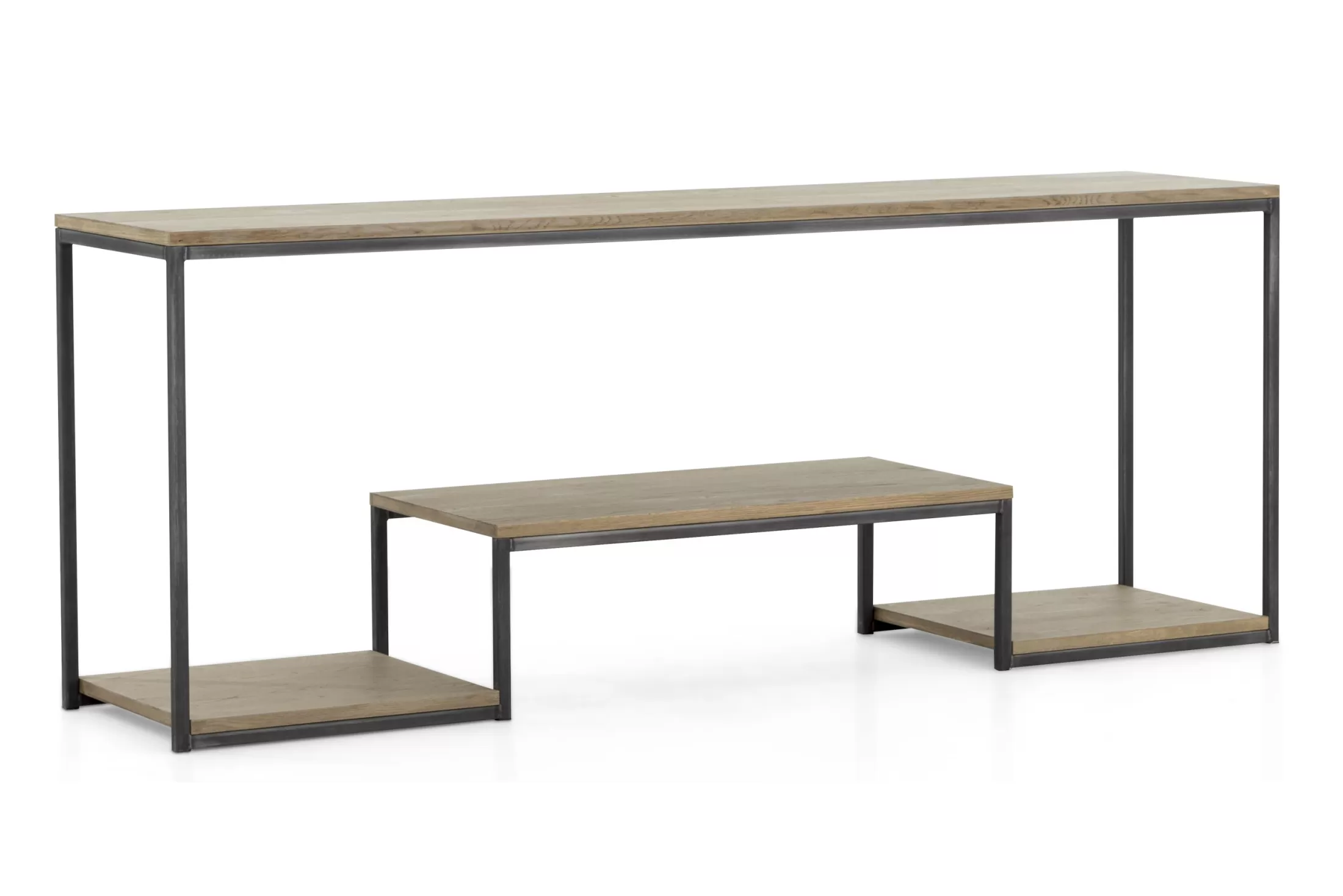 Flamant Koffie Tafels | Hattie, Consoletafel, Verweerd Eiken En Ijzer