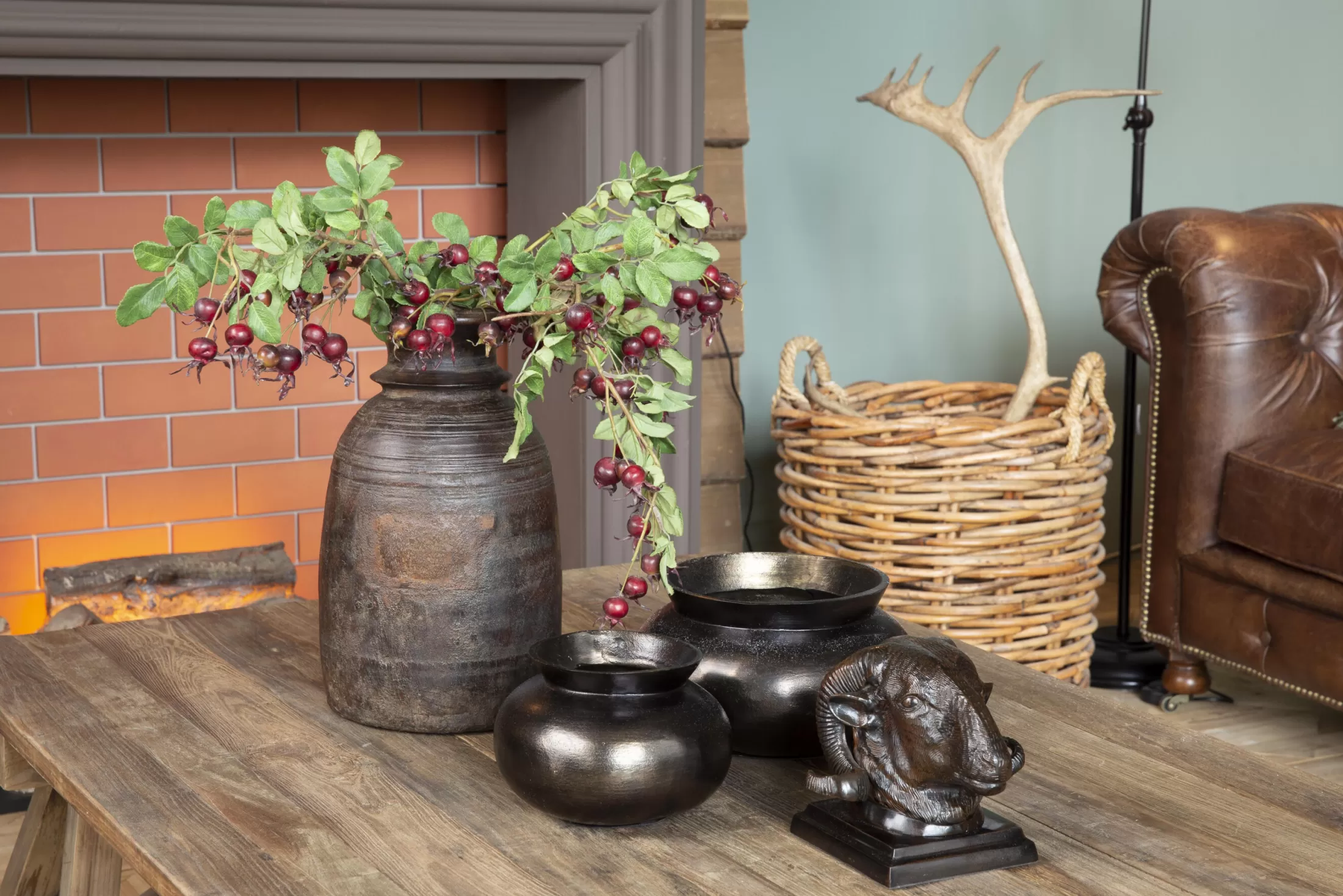 Flamant Decoratie | Jeddo, Vaas, Metaal, Zwart, L