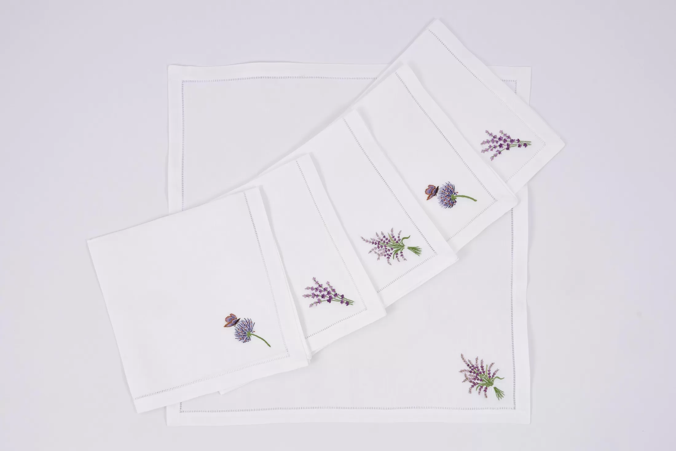 Flamant Eetkamer- En Keukentextiel | Lavendel, Servet, Borduurwerk, Set Van 6