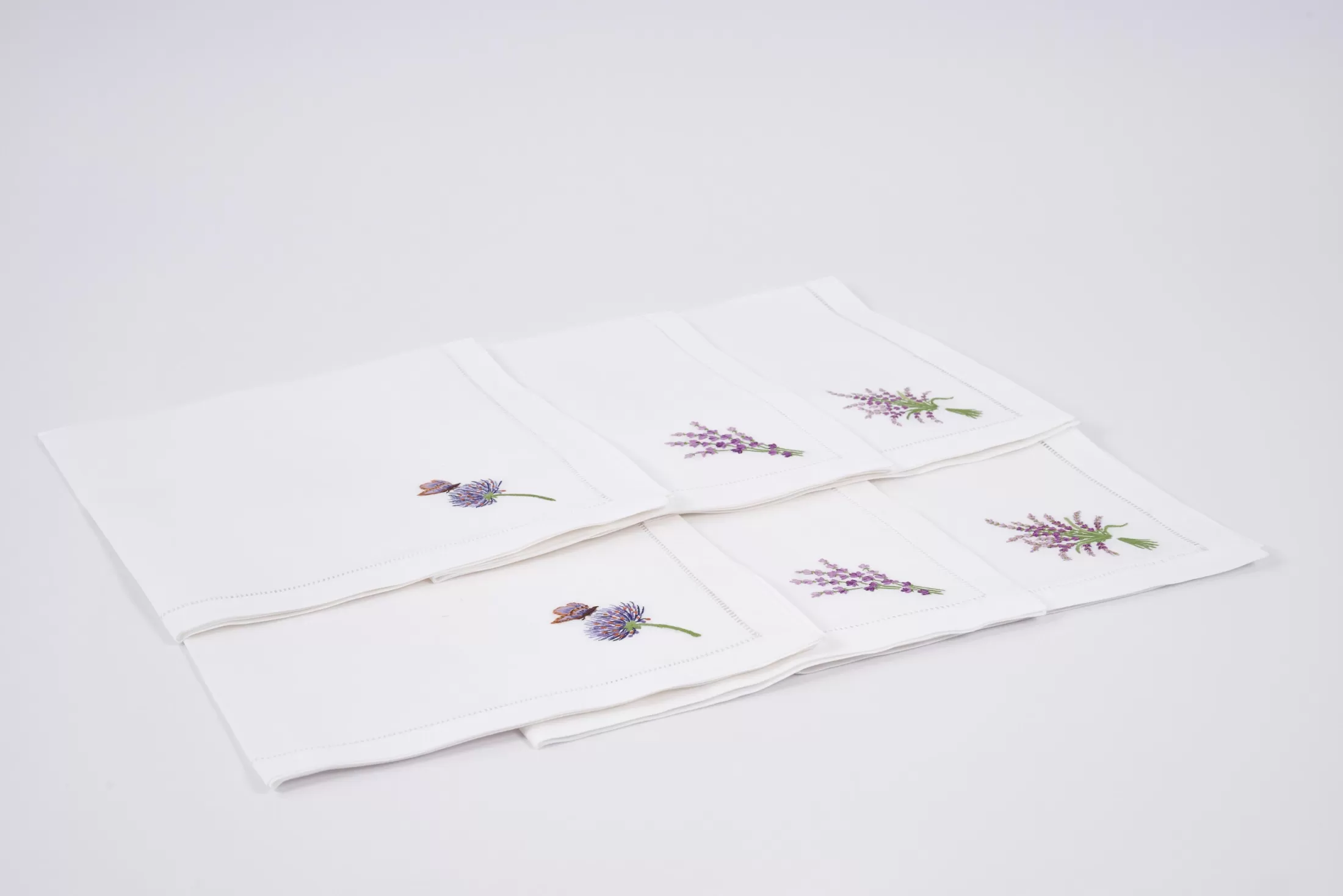 Flamant Eetkamer- En Keukentextiel | Lavendel, Servet, Borduurwerk, Set Van 6