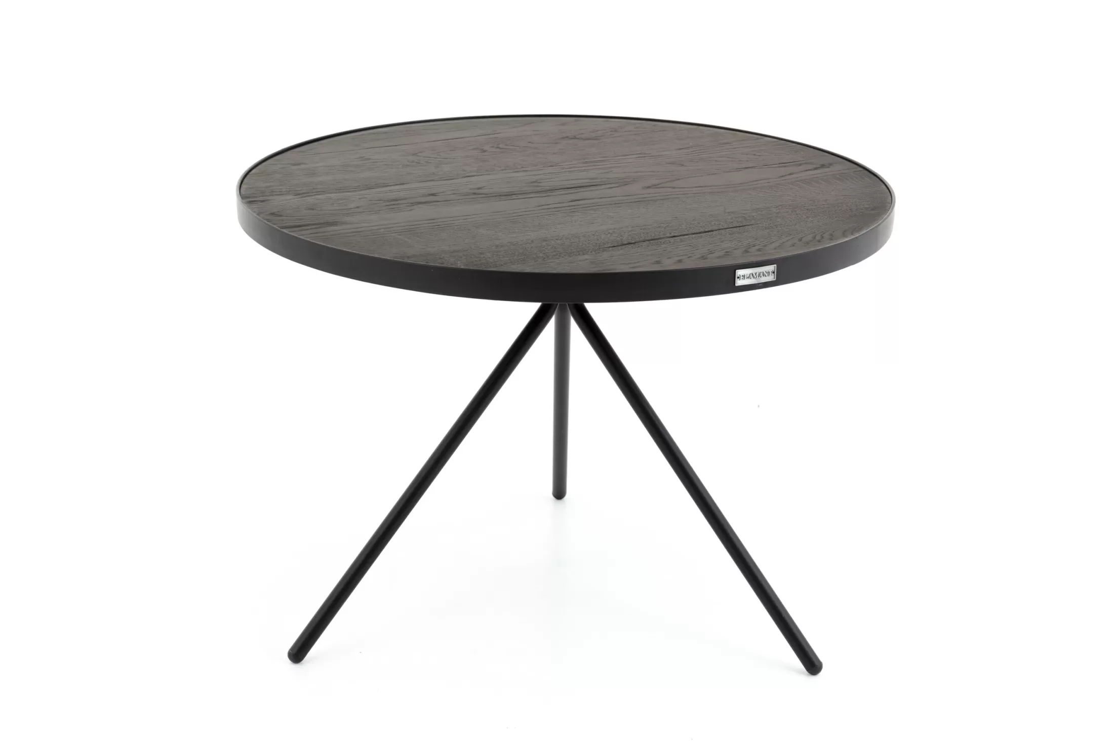 Flamant Koffie Tafels | Madison, Bijzettafel, Eiken En Metaal, Rond, 60 Cm, Donkerbruin