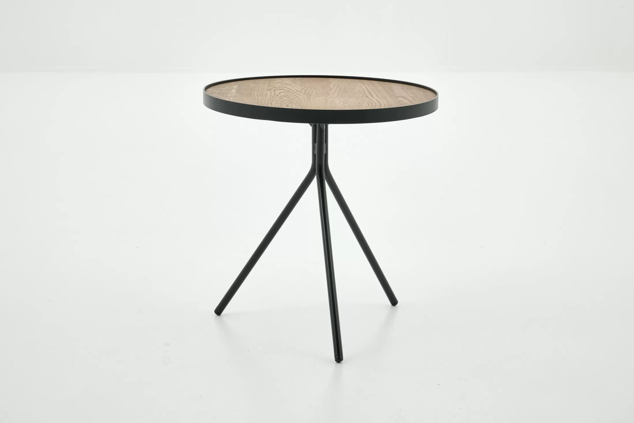 Flamant Koffie Tafels | Madison, Bijzettafel, Eiken En Metaal, Rond, 45 Cm, Lichtbruin