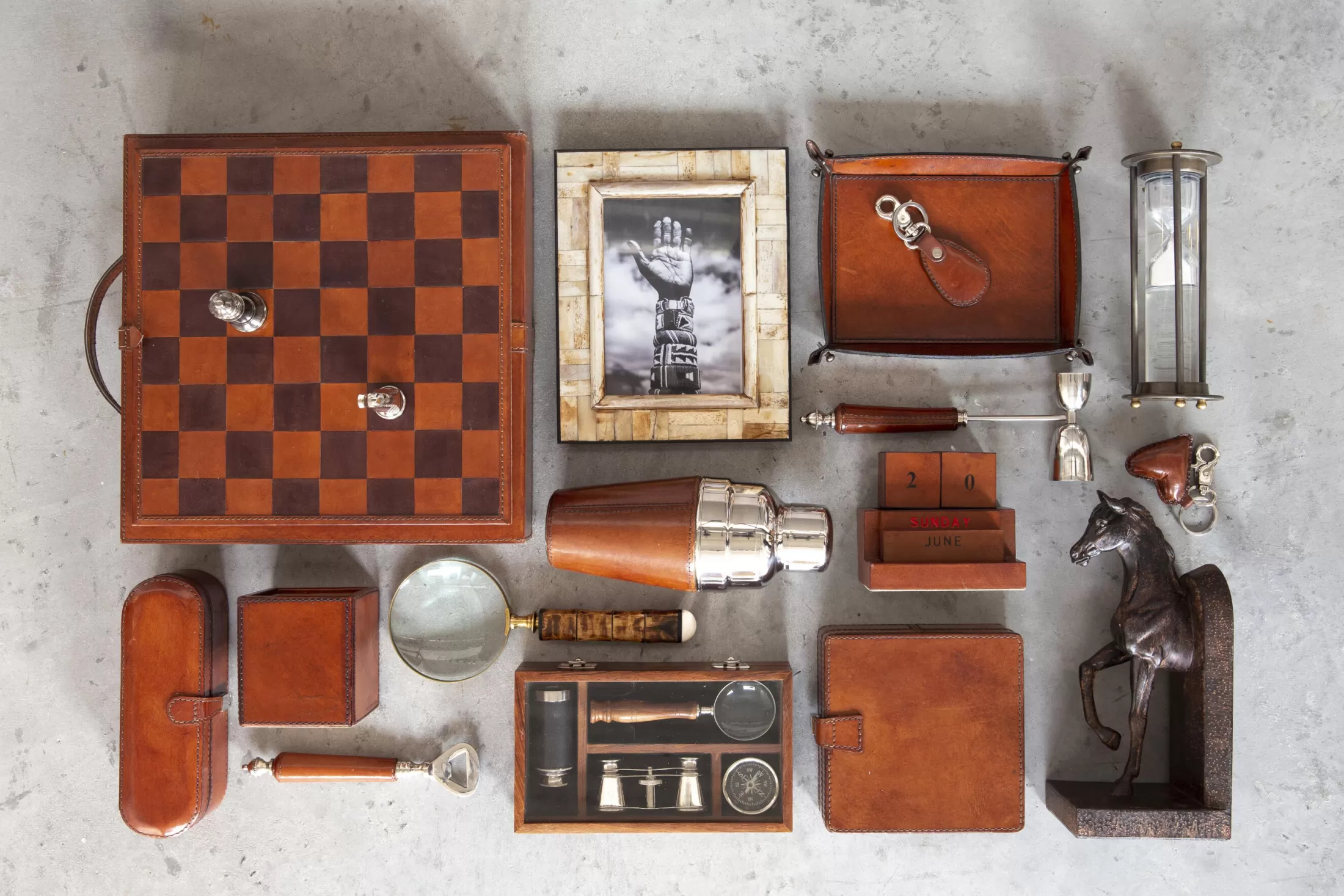 Flamant Accessoires | Manhattan, Cocktailjigger, Bruin Leer