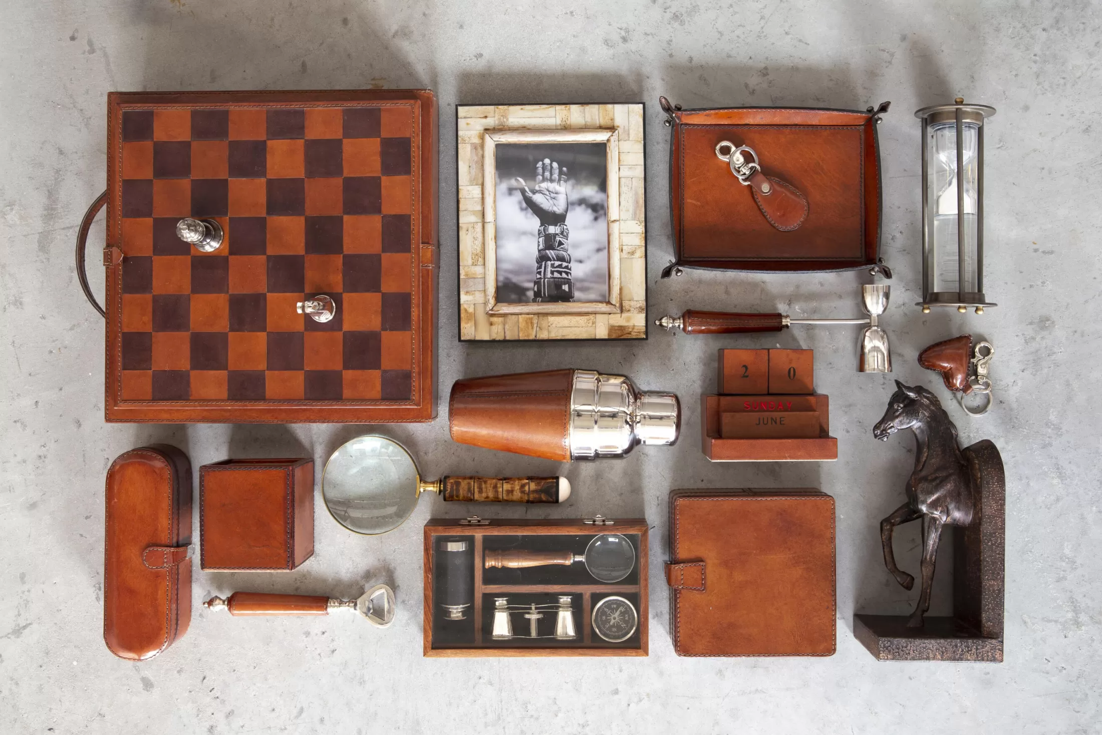 Flamant Accessoires | Manhattan, Dienblad, Bruin Leer, S