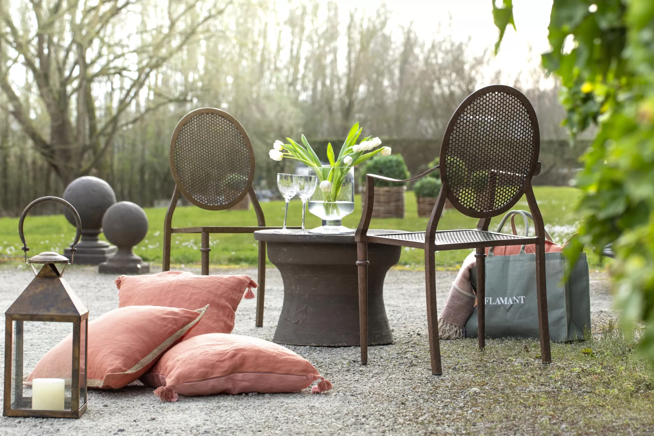 Flamant Tuinstoelen | Mary, Tuinfauteuil, Roestafwerking, Metaal