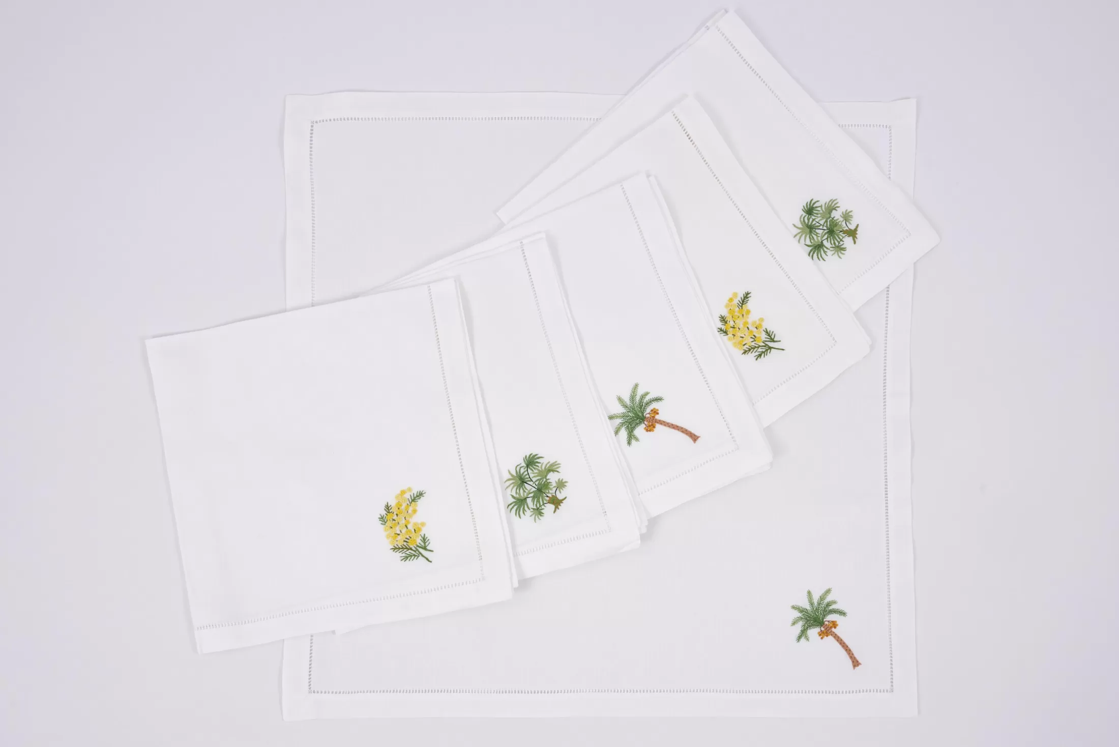 Flamant Eetkamer- En Keukentextiel | Mimosa, Servet, Borduurwerk, Set Van 6