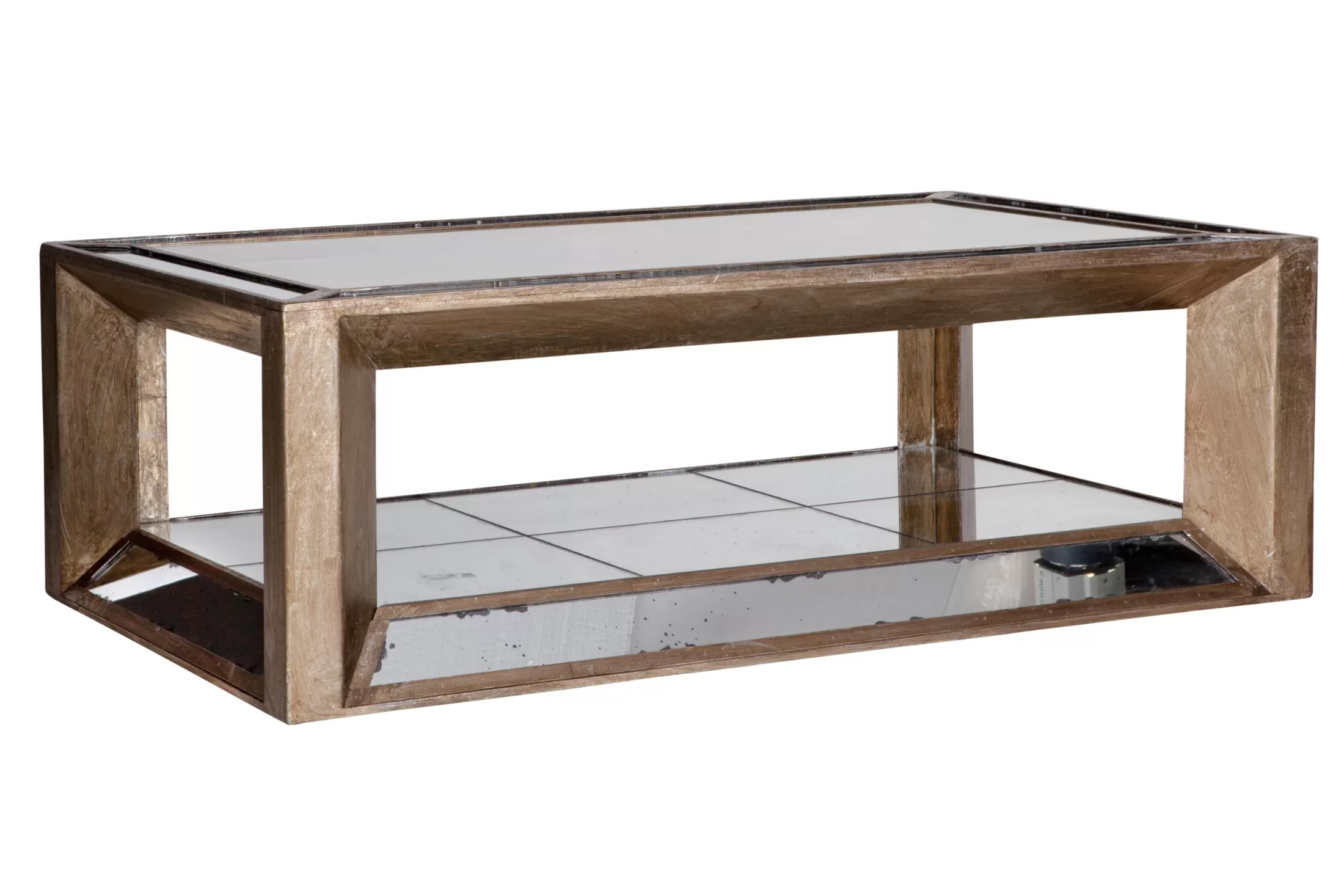 Flamant Koffie Tafels | Mitchell, Salontafel, Rechthoekig, Spiegelglas En Hout, 120X70