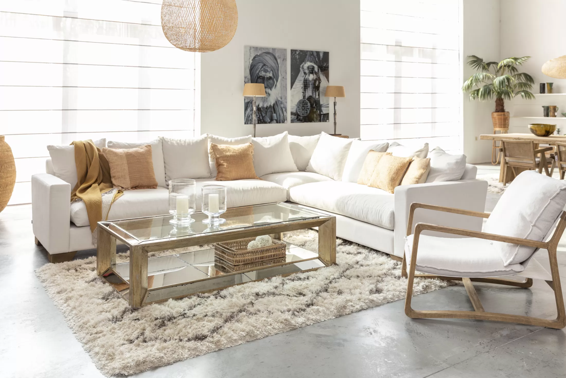 Flamant Koffie Tafels | Mitchell, Salontafel, Rechthoekig, Spiegelglas En Hout, 160X80