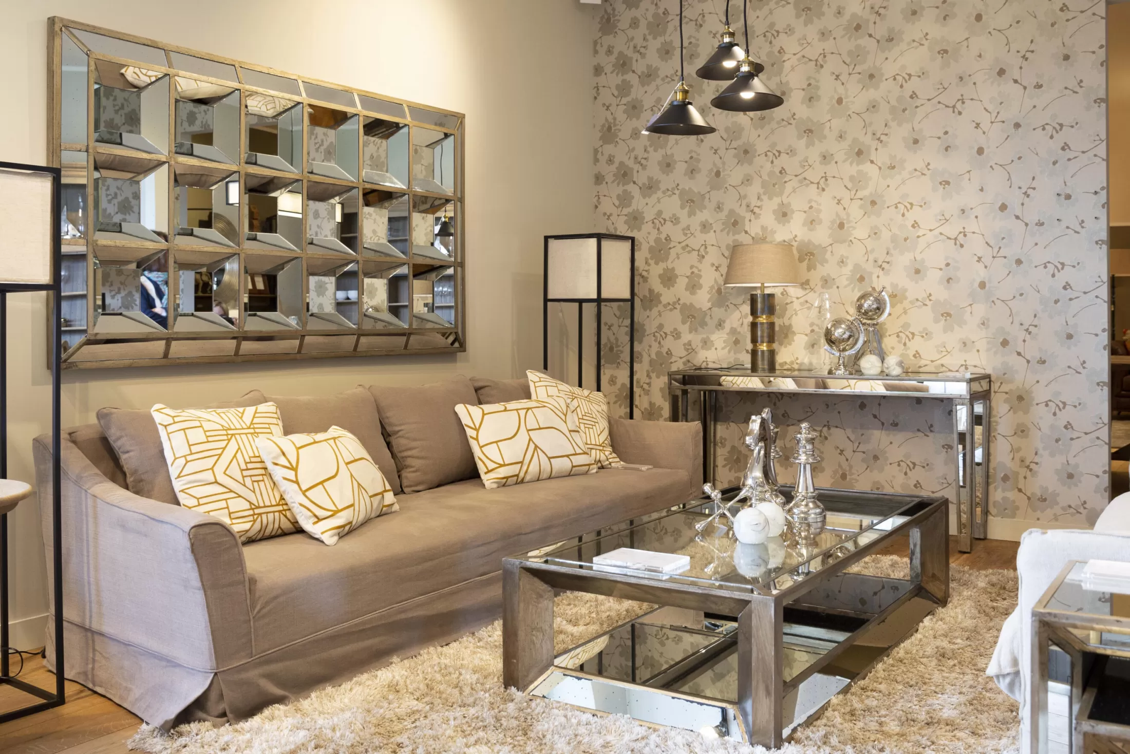 Flamant Koffie Tafels | Mitchell, Salontafel, Rechthoekig, Spiegelglas En Hout, 120X70