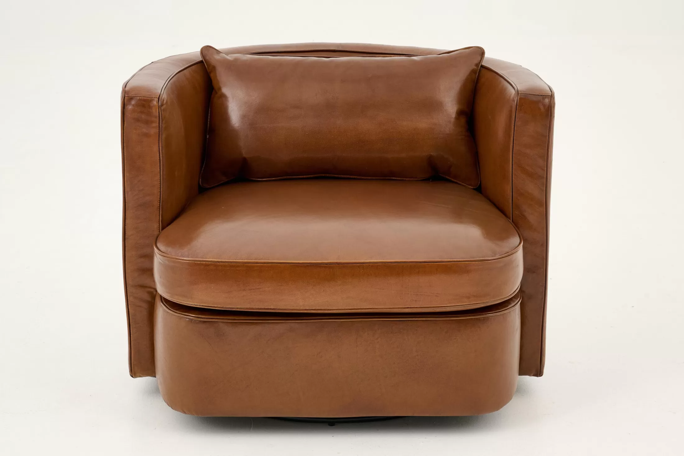 Flamant Banken | Nelia, Fauteuil, Leer Cognoac, Draaibaar