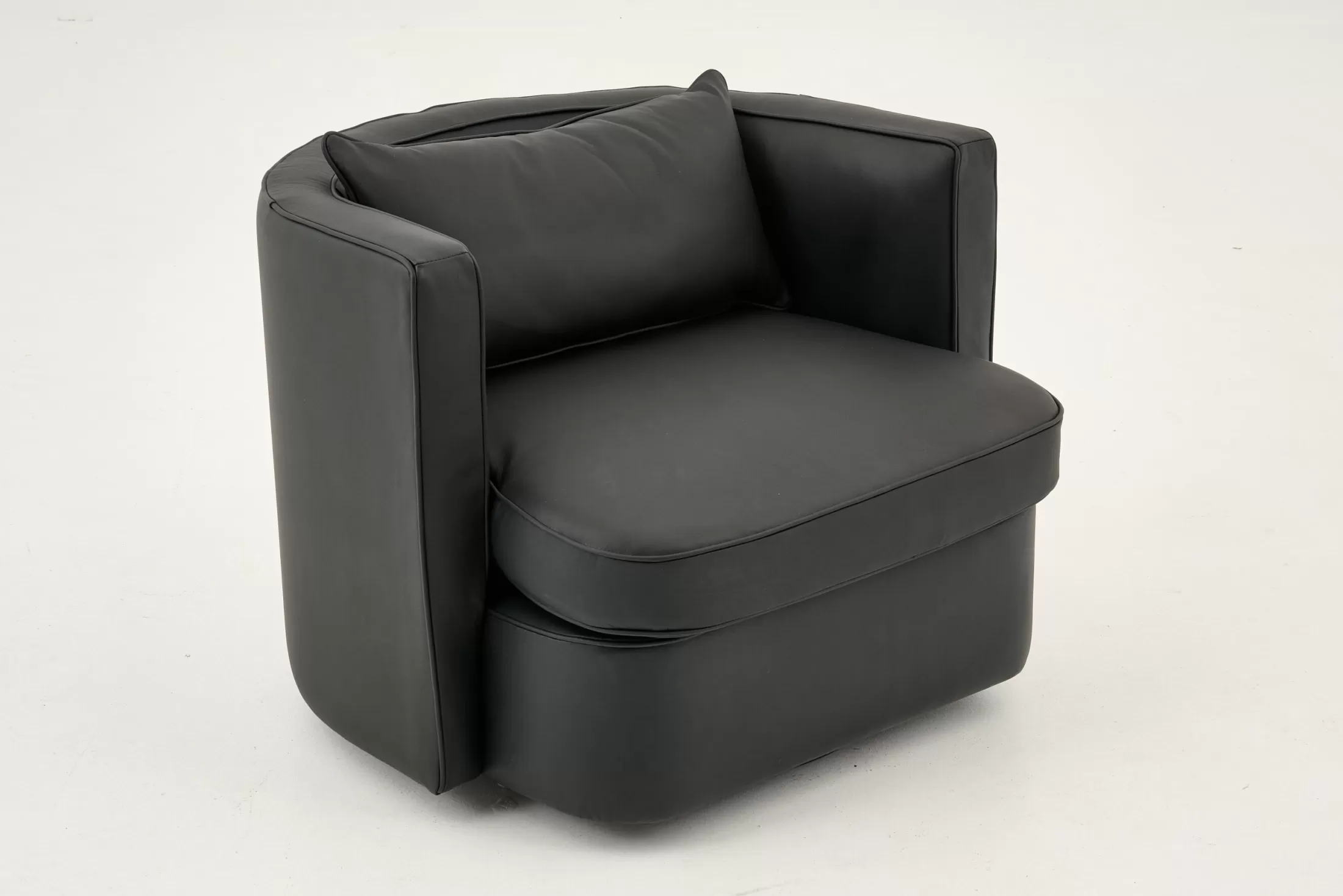 Flamant Banken | Nelia, Fauteuil, Leer Zwart, Draaibaar