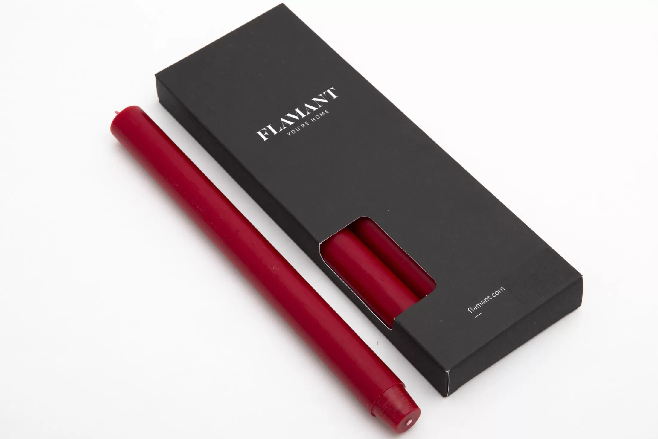 Flamant Decoratie | Nell, Tafelkaars, Kleur Rood, Set Van 4