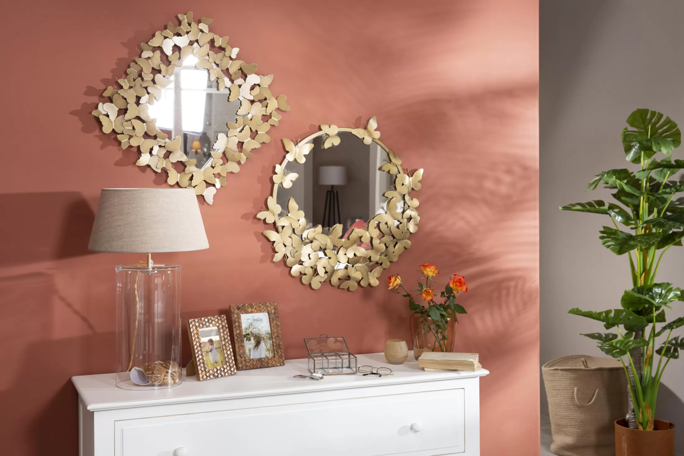Flamant Decoratie | Pillango, Spiegel, Vlinders, Model 2