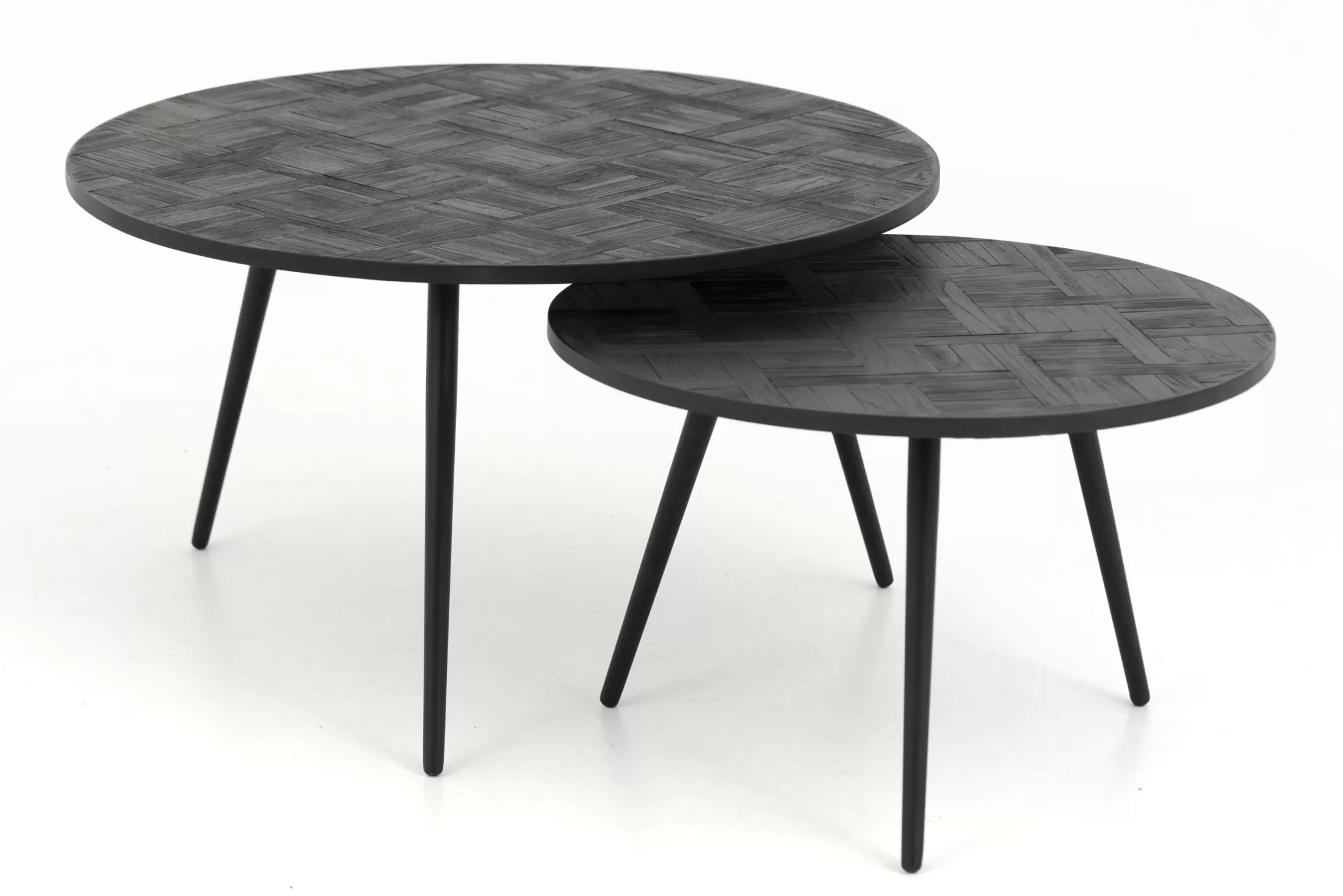 Flamant Koffie Tafels | Robyn, Salontafel, Teruggewonnen Teak, Rond, Set Van 2