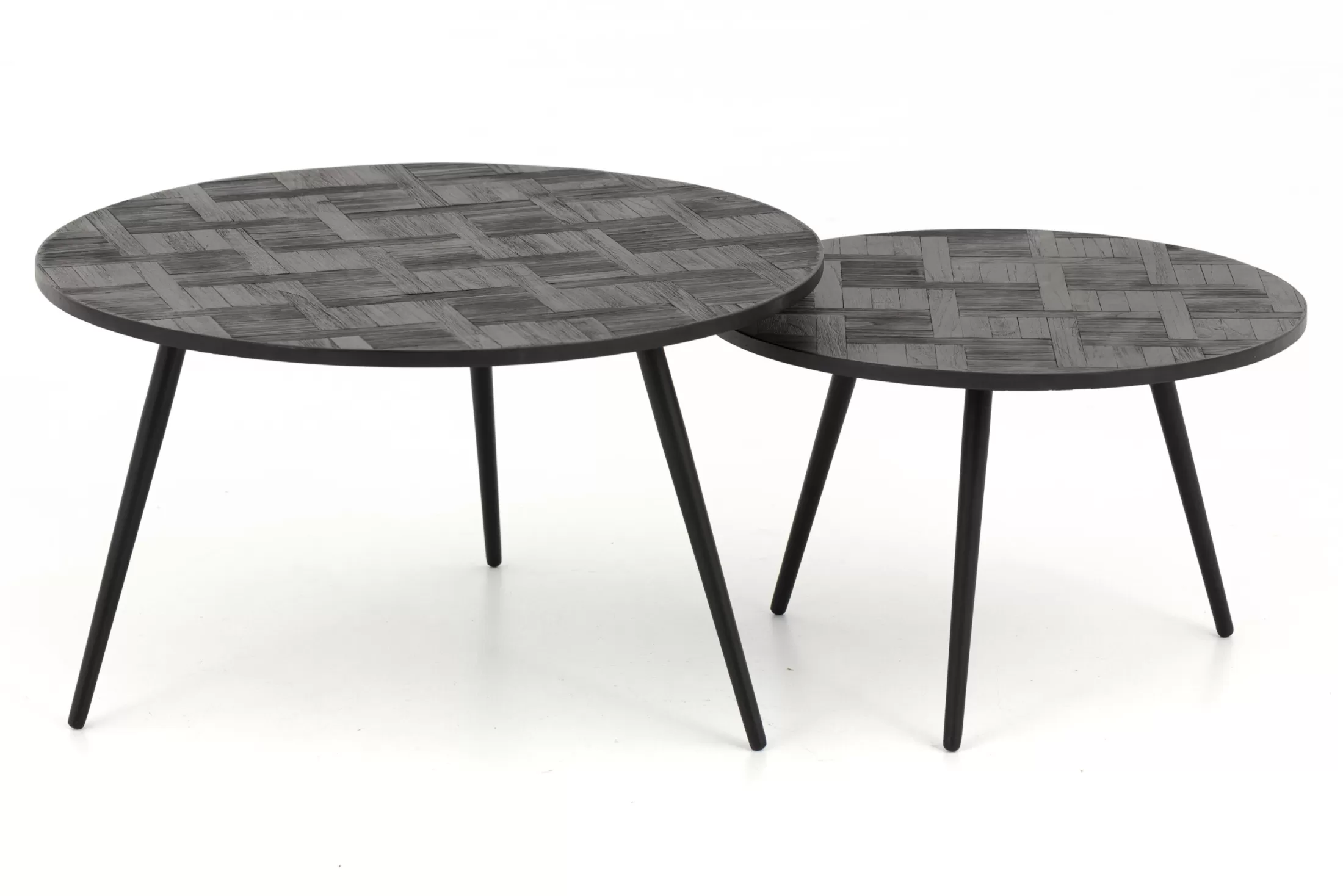 Flamant Koffie Tafels | Robyn, Salontafel, Teruggewonnen Teak, Rond, Set Van 2