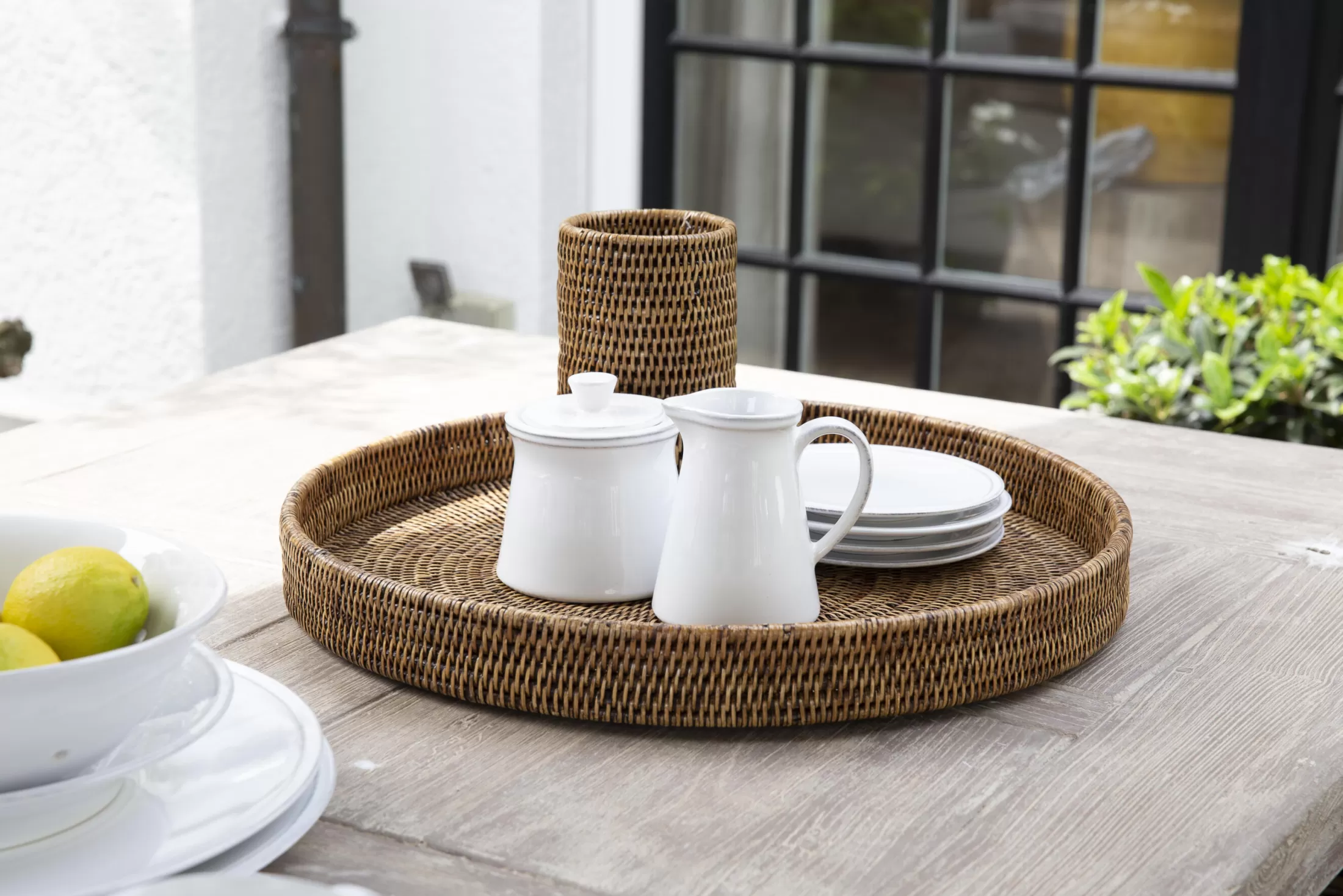 Flamant Accessoires | Togo, Dienblad, Rond, Riet, 48Cm