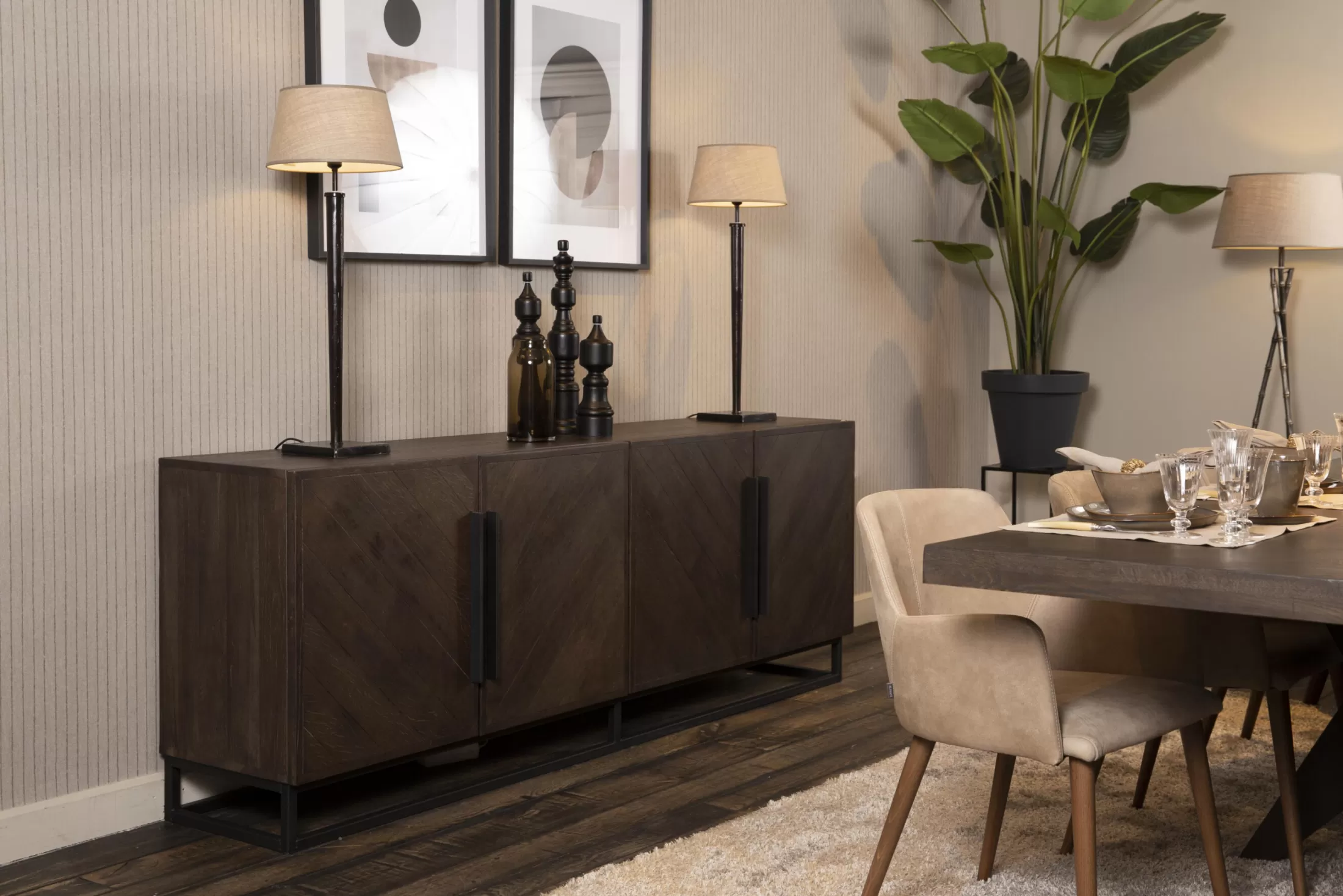 Flamant Decoratie | Woodsen, Deco, Hout, Zwart, M