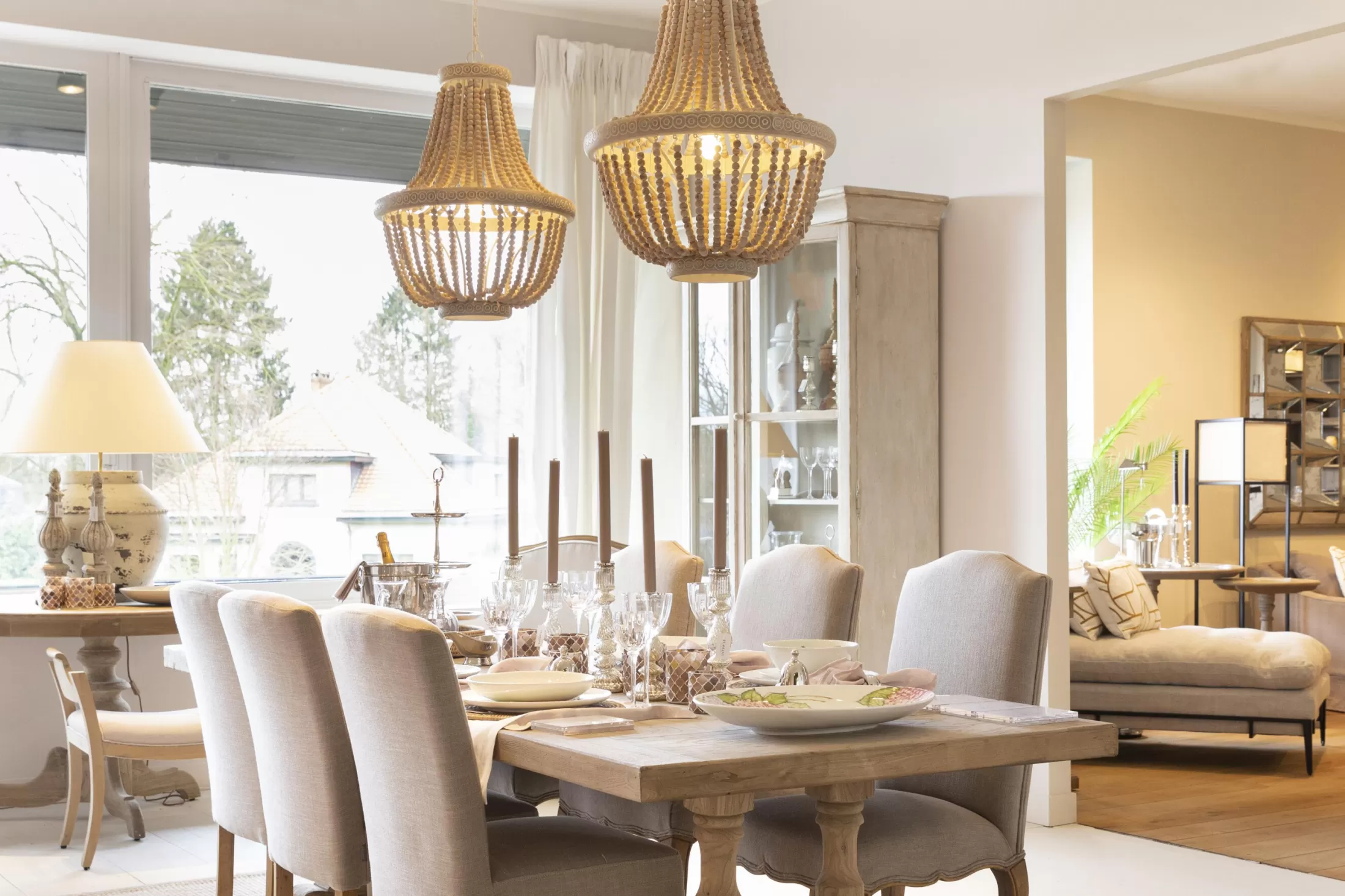 Flamant Verlichting | Zofia, Hanglamp, Ijzer En Houten Kralen
